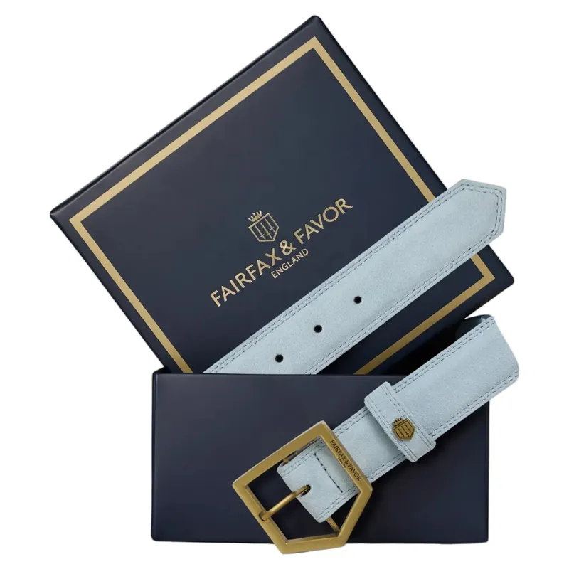 Fairfax and Favor Felbrigg Belt - Sky Blue Suede-3