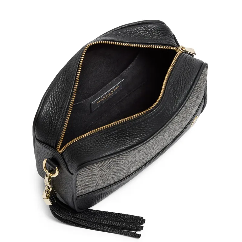 Fairfax and Favor Finsbury Handbag - Black Herringbone-4