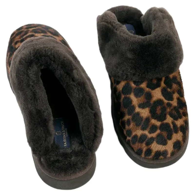 Fairfax and Favor Glencoe Womens Slippers - Leopard Haircalf-4