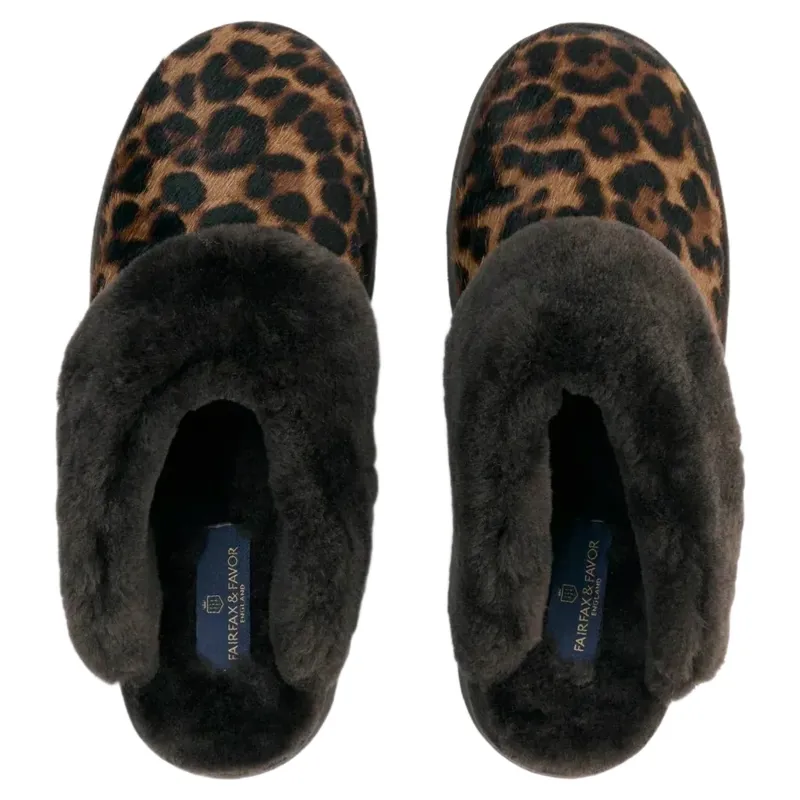 Fairfax and Favor Glencoe Womens Slippers - Leopard Haircalf-2