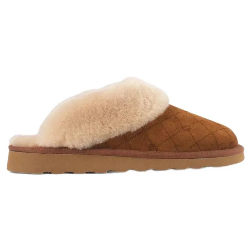 Fairfax and Favor Glencoe Womens Slippers - Tan Suede-3