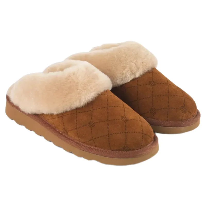 Fairfax and Favor Glencoe Womens Slippers - Tan Suede