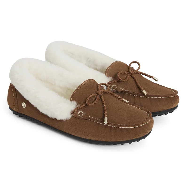 Fairfax and Favor Henley Shearling Slippers - Tan Suede