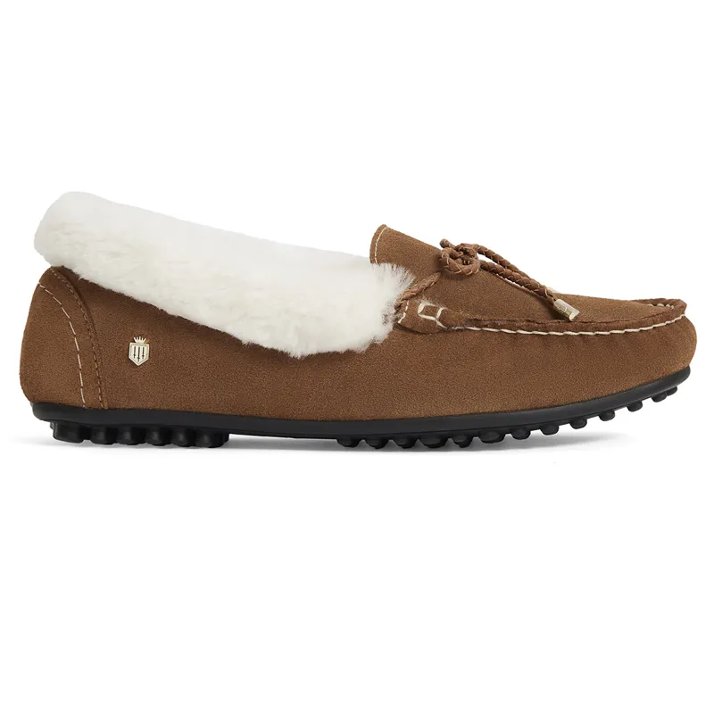 Fairfax and Favor Henley Shearling Slippers - Tan Suede-1