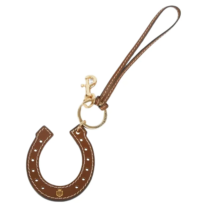 Fairfax and Favor Horse Shoe Bag Charm - Tan Leather-2