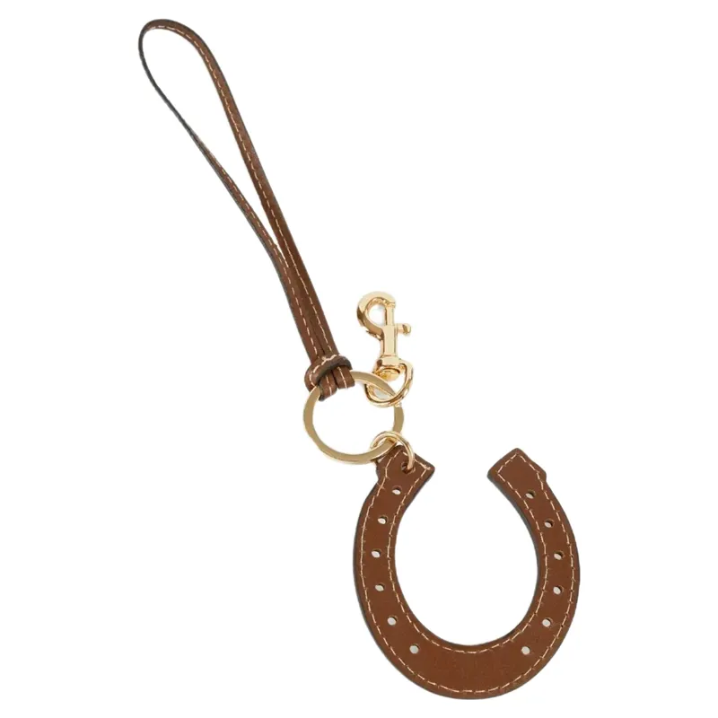 Fairfax and Favor Horse Shoe Bag Charm - Tan Leather