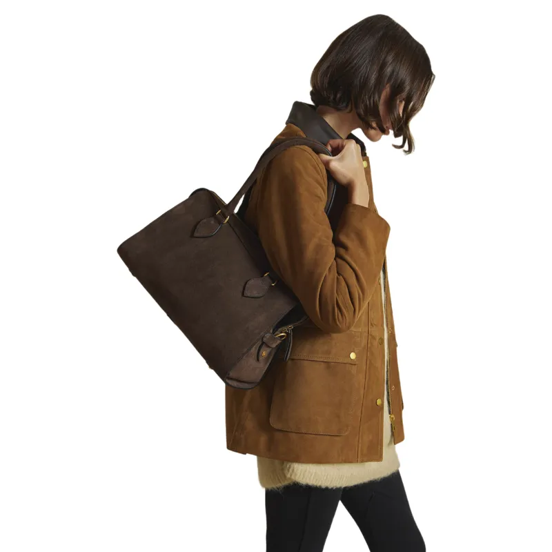 Fairfax and Favor Kew Womens Shoulder Bag - Chocolate/Suede-2