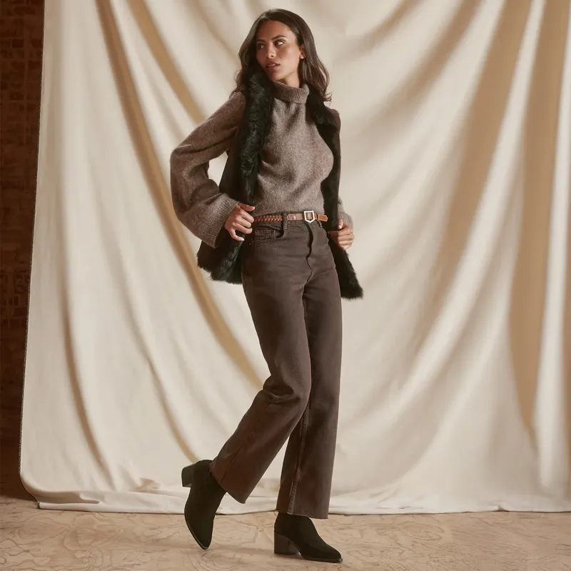 Fairfax and Favor Ludlow Womens Suede Heeled Ankle Boots -  Black-2