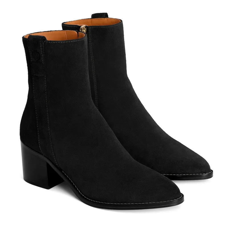 Fairfax and Favor Ludlow Womens Suede Heeled Ankle Boots -  Black