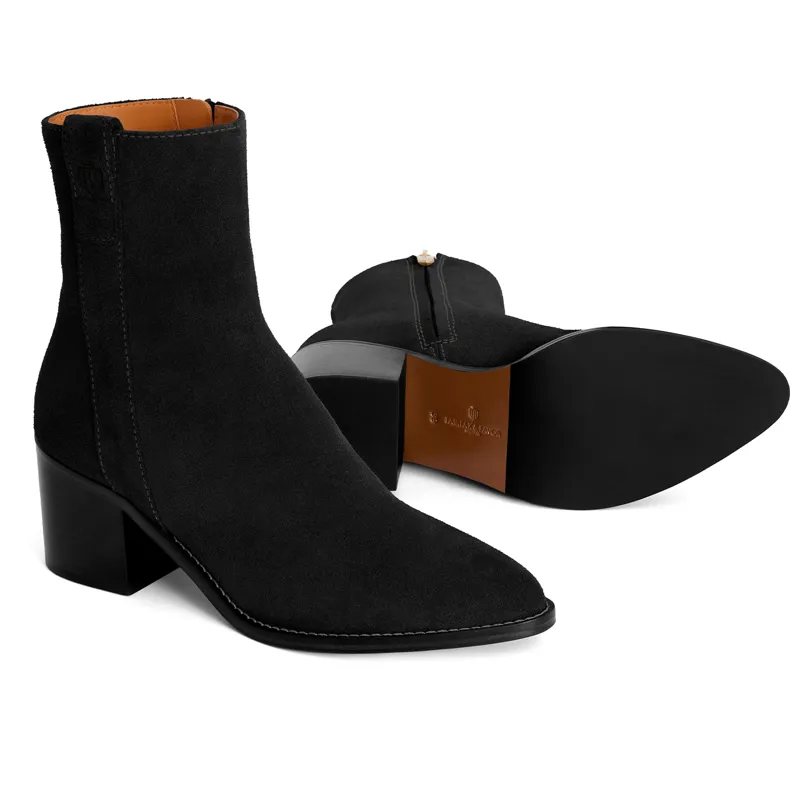 Fairfax and Favor Ludlow Womens Suede Heeled Ankle Boots -  Black-3