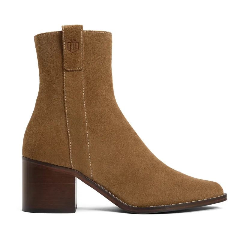 Fairfax and Favor Ludlow Womens Suede Heeled Ankle Boots - Tan-5