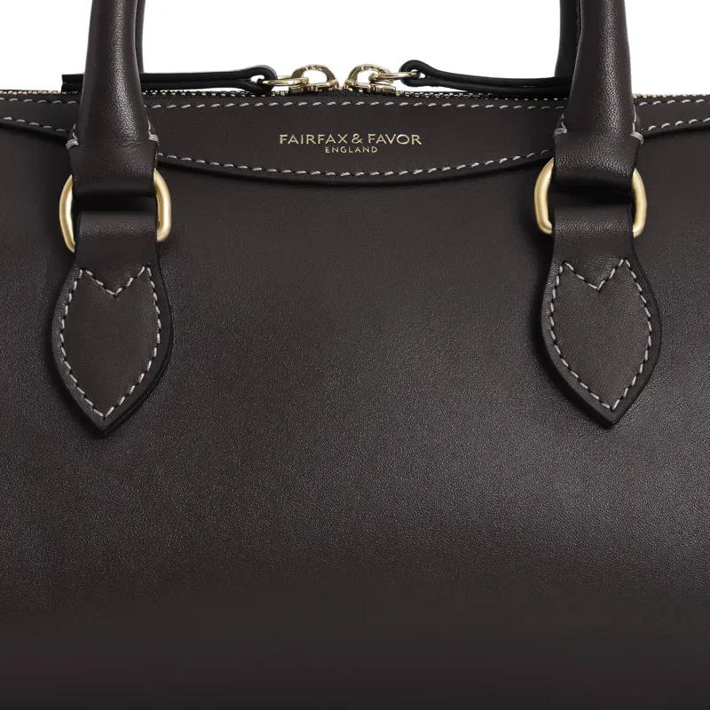 Fairfax and Favor Mini Kew Handle Bag - Mahogany-4