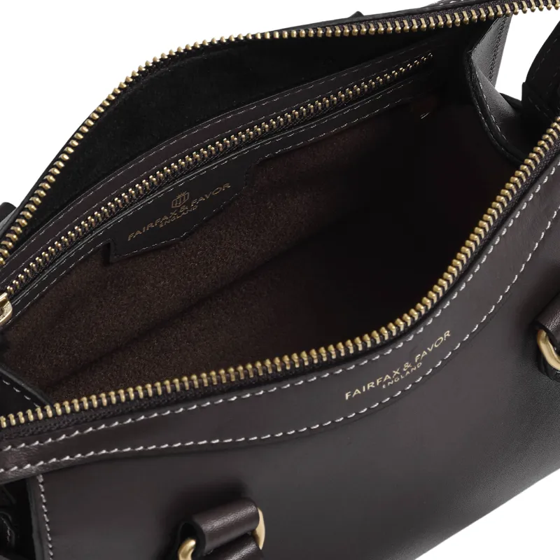 Fairfax and Favor Mini Kew Handle Bag - Mahogany-3