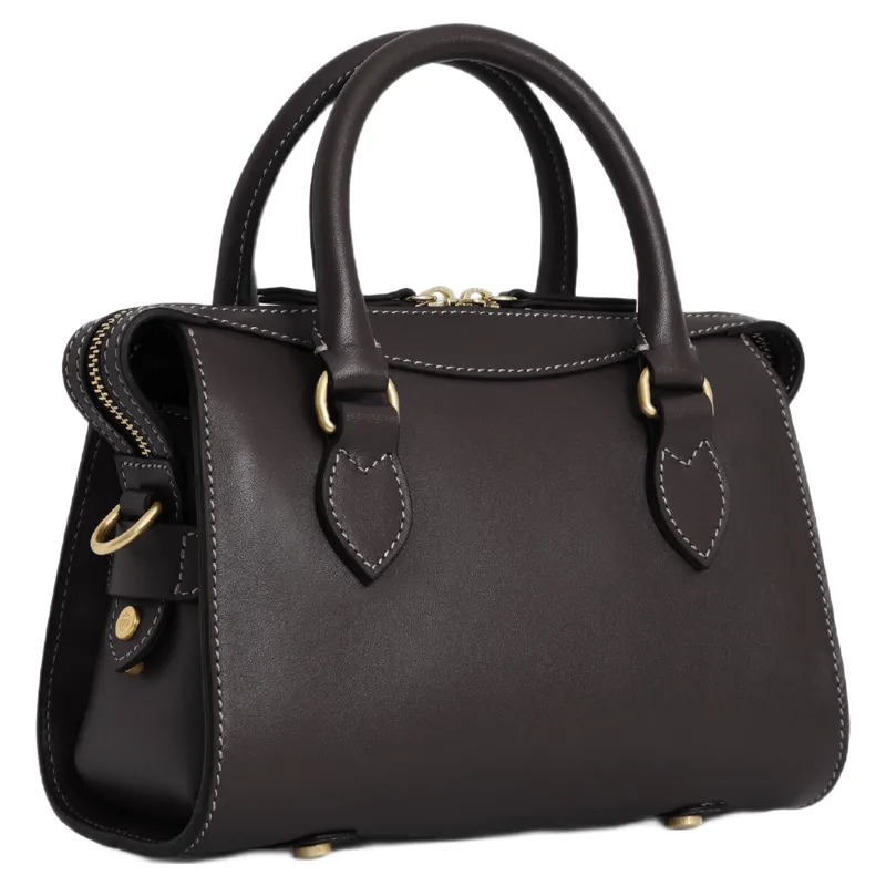 Fairfax and Favor Mini Kew Handle Bag - Mahogany-2