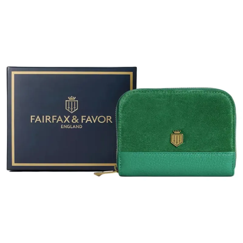 Fairfax and Favor Mini Salisbury Purse - Clover Green Suede-5