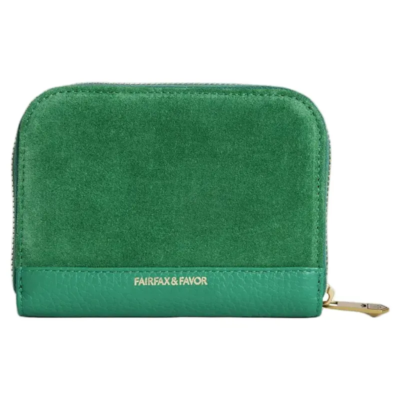 Fairfax and Favor Mini Salisbury Purse - Clover Green Suede-3