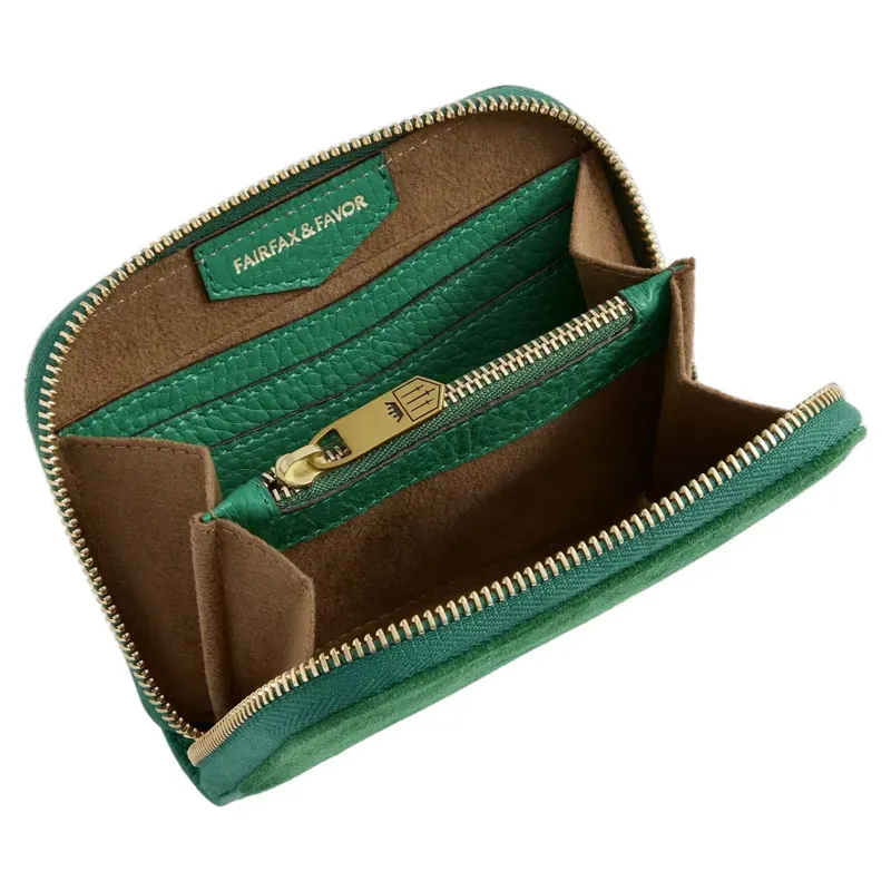 Fairfax and Favor Mini Salisbury Purse - Clover Green Suede-2