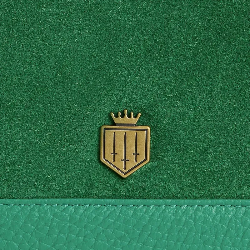 Fairfax and Favor Mini Salisbury Purse - Clover Green Suede-4