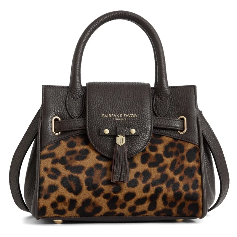 Fairfax and Favor Mini Windsor Handbag - Leopard Haircalf