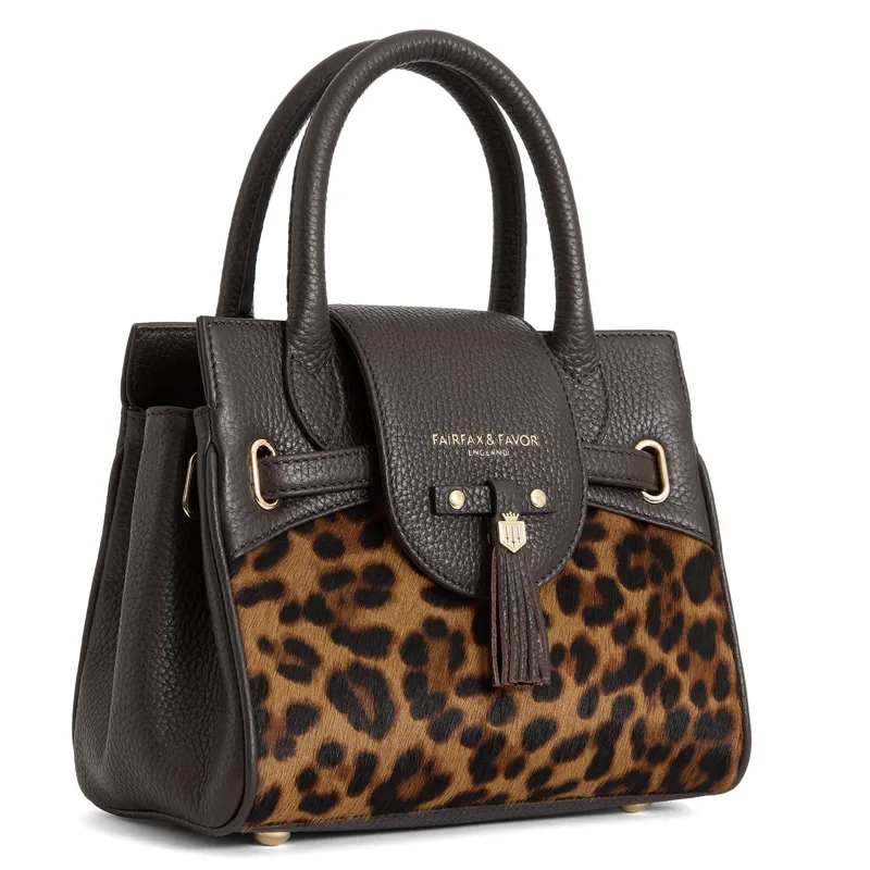 Fairfax and Favor Mini Windsor Handbag - Leopard Haircalf-1