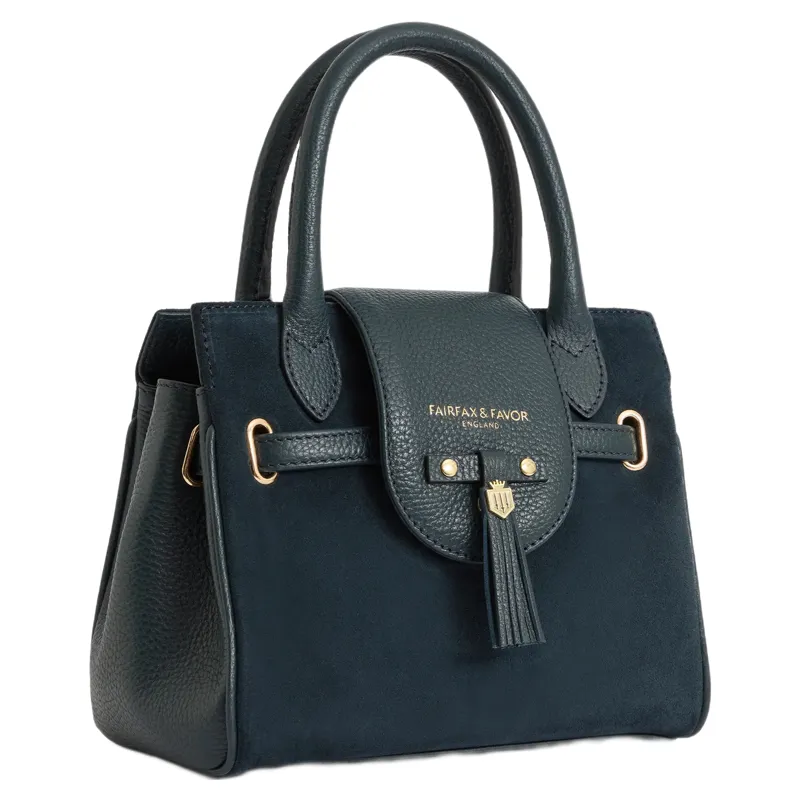 Fairfax and Favor Mini Windsor Handbag - Teal Suede-1