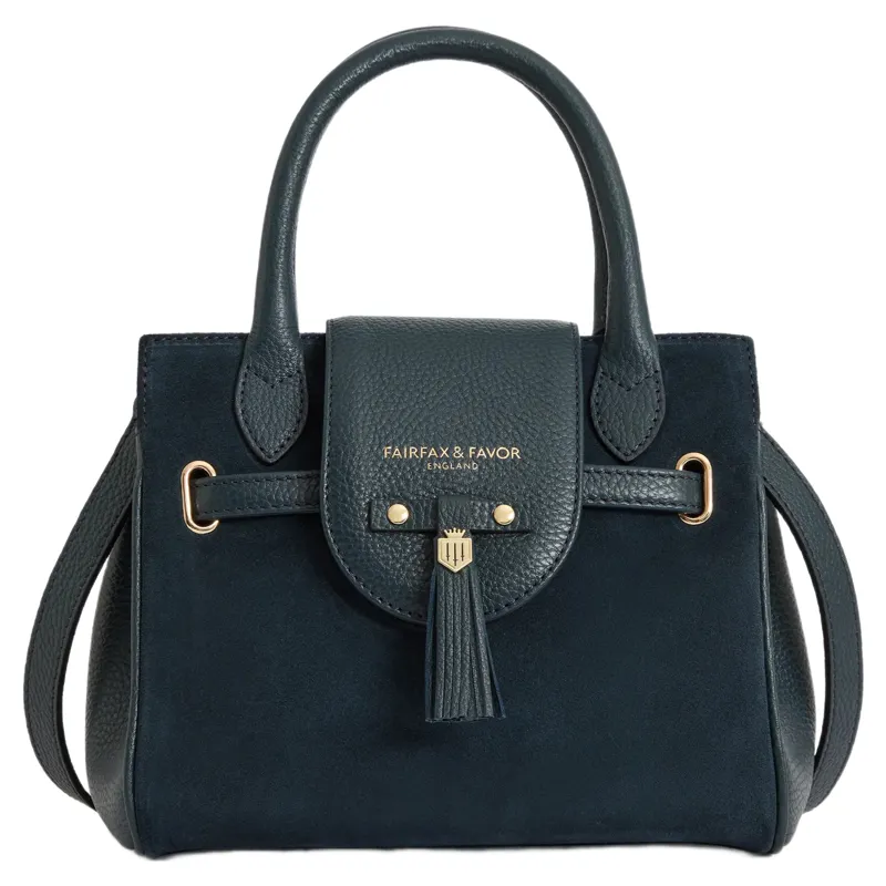 Fairfax and Favor Mini Windsor Handbag - Teal Suede