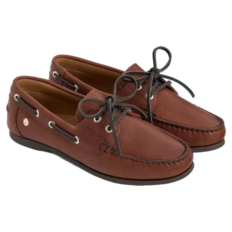 Fairfax and Favor Salcombe Womens Deck Shoes - Tan Leather-1