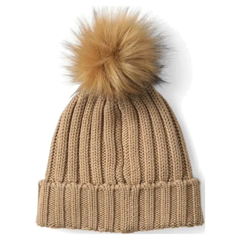 Fairfax and Favor Signature Bobble Hat - Camel-2