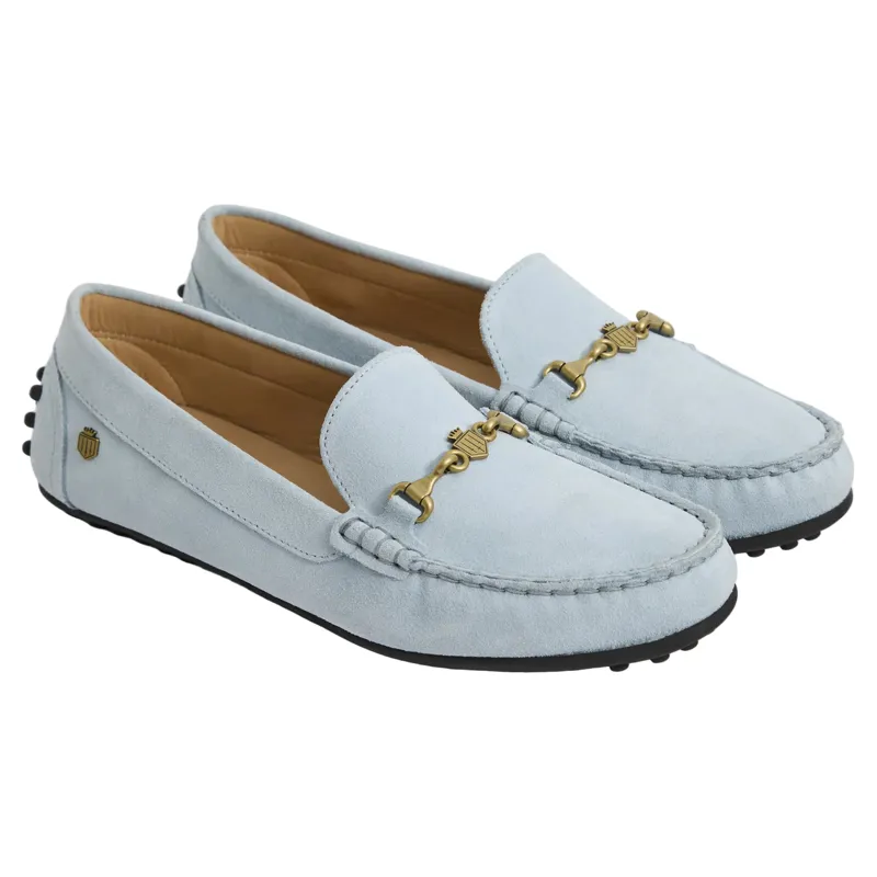 Fairfax and Favor Trinity Womens Drivers Shoes - Sky Blue Suede-1