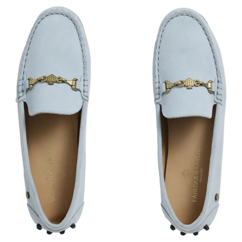 Fairfax and Favor Trinity Womens Drivers Shoes - Sky Blue Suede-3