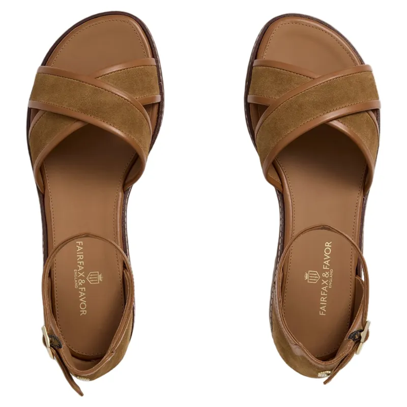 Fairfax and Favor Valencia Womens Suede Sandals - Tan Suede-2