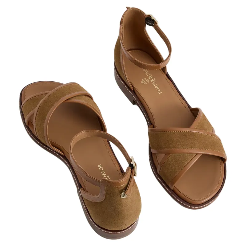 Fairfax and Favor Valencia Womens Suede Sandals - Tan Suede-3