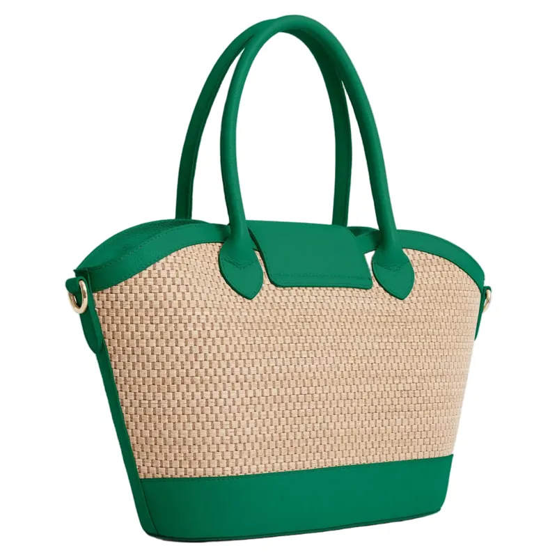 Fairfax and Favor Windsor Basket Bag - Clover Green Leather-3