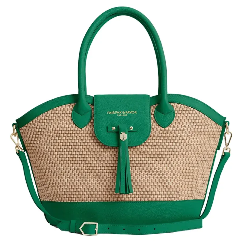 Fairfax and Favor Windsor Basket Bag - Clover Green Leather