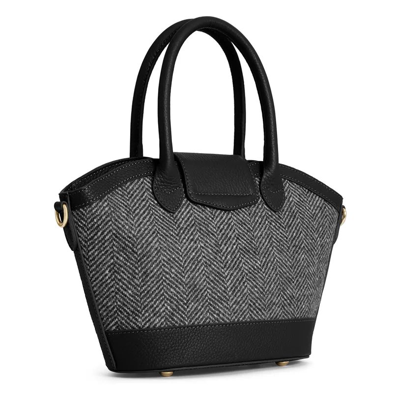 Fairfax and Favor Mini Windsor Tote Bag - Black Herringbone-3