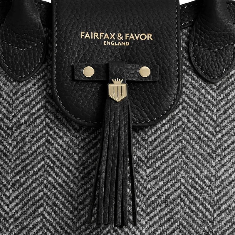 Fairfax and Favor Mini Windsor Tote Bag - Black Herringbone-6