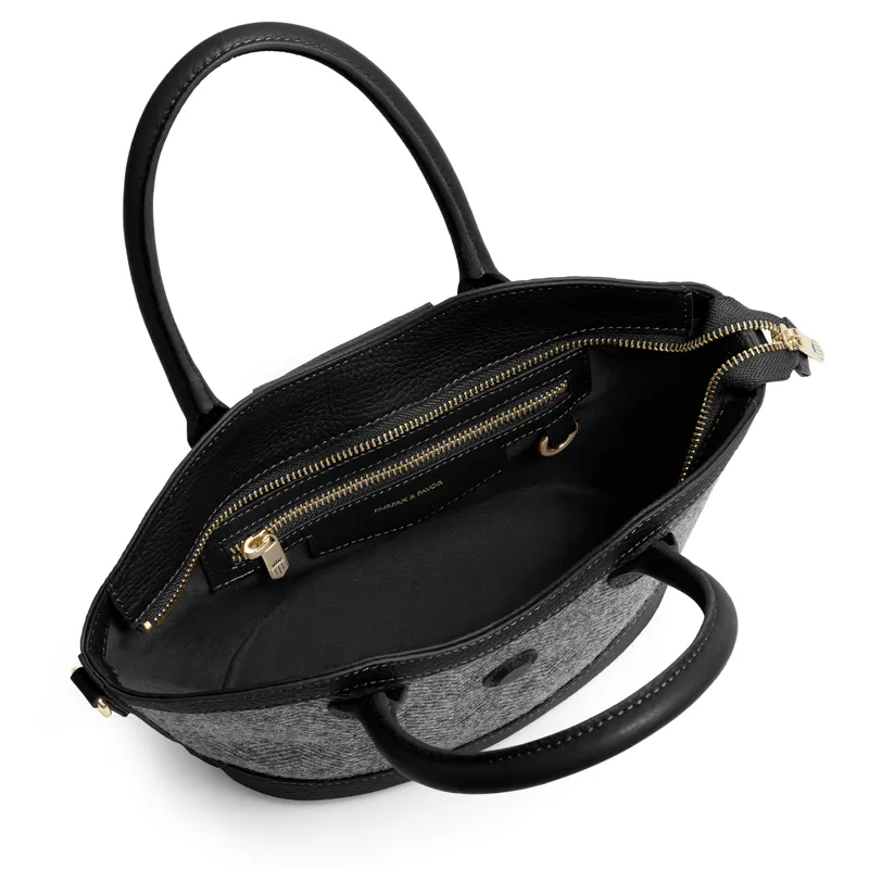 Fairfax and Favor Mini Windsor Tote Bag - Black Herringbone-4