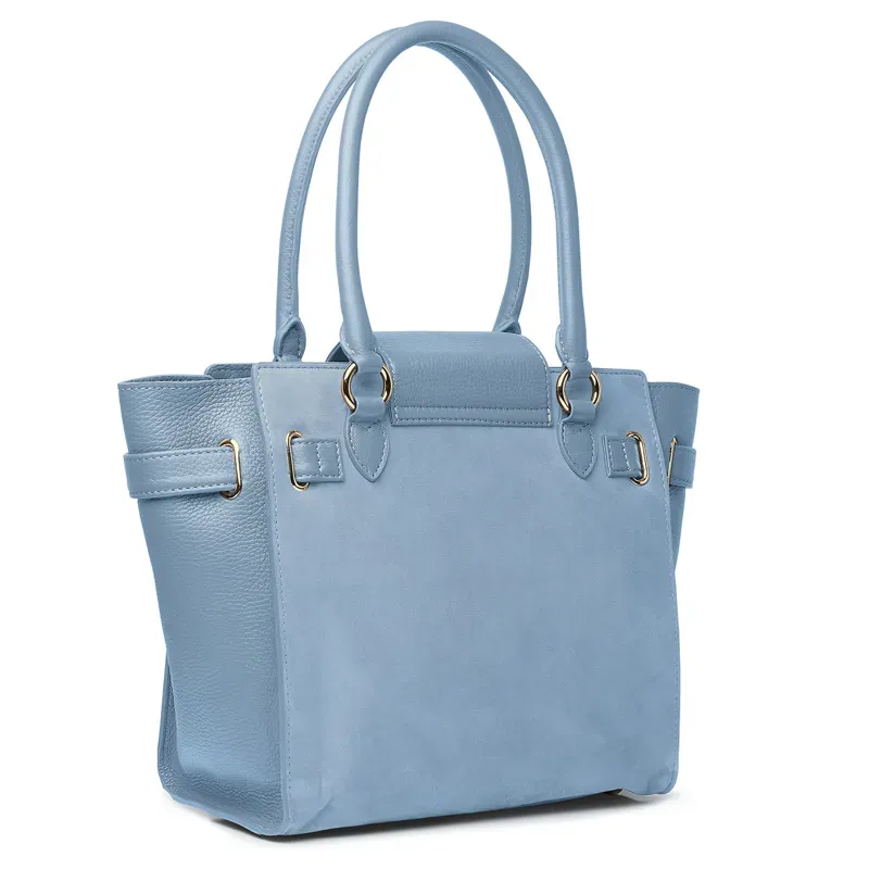 Fairfax and Favor Windsor Tote Bag - Sky Blue Suede-2