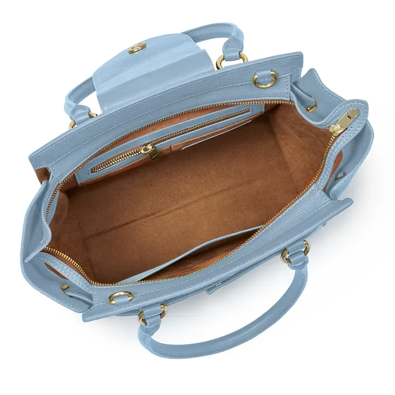 Fairfax and Favor Windsor Tote Bag - Sky Blue Suede-3