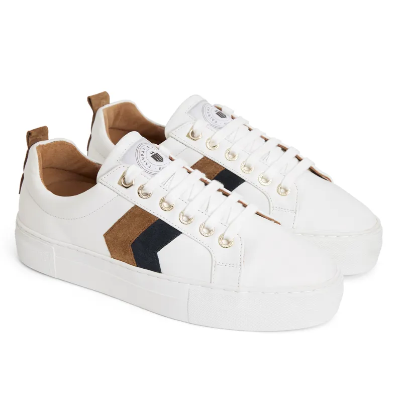 Fairfax and Favor Alexandra Platform Trainers - White/Tan/Navy-2
