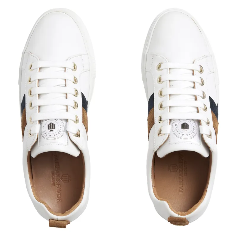 Fairfax and Favor Alexandra Platform Trainers - White/Tan/Navy-4