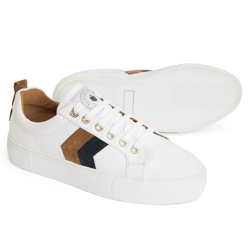 Fairfax and Favor Alexandra Platform Trainers - White/Tan/Navy