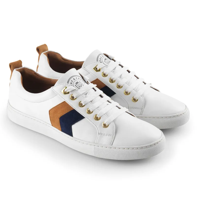 Fairfax and Favor Alexandra Trainers - Tan/Navy