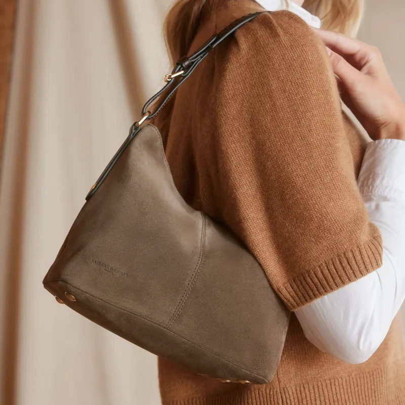 Fairfax and Favor Mini Tetbury Tote Bag - Fog Suede
