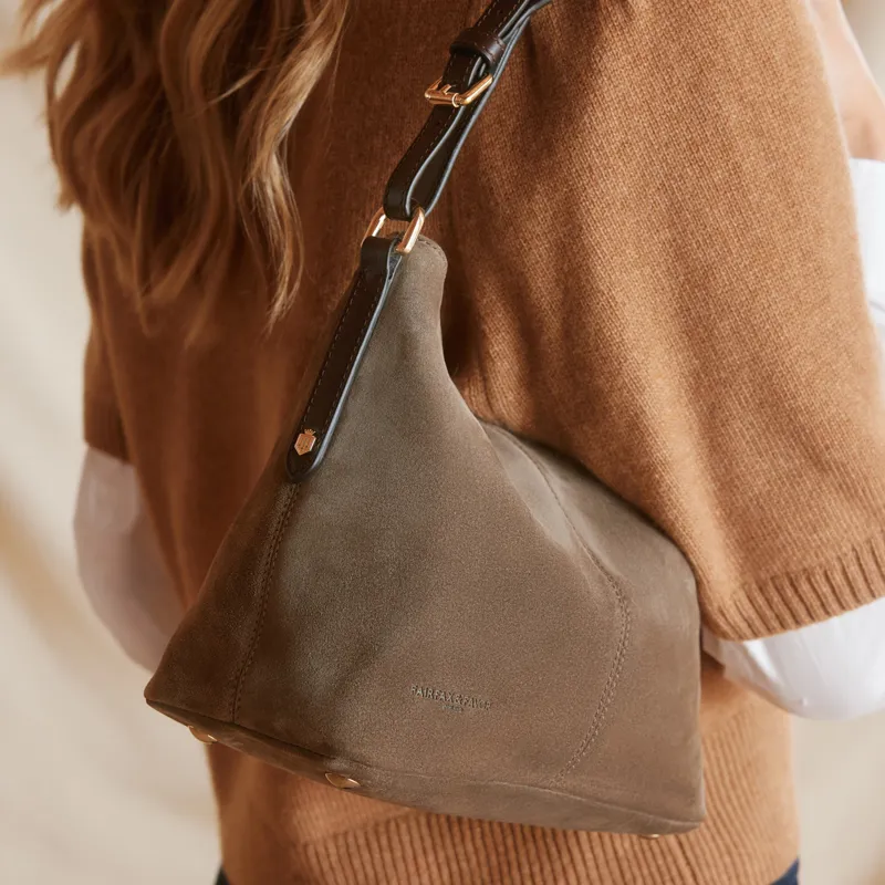 Fairfax and Favor Mini Tetbury Tote Bag - Fog Suede-4