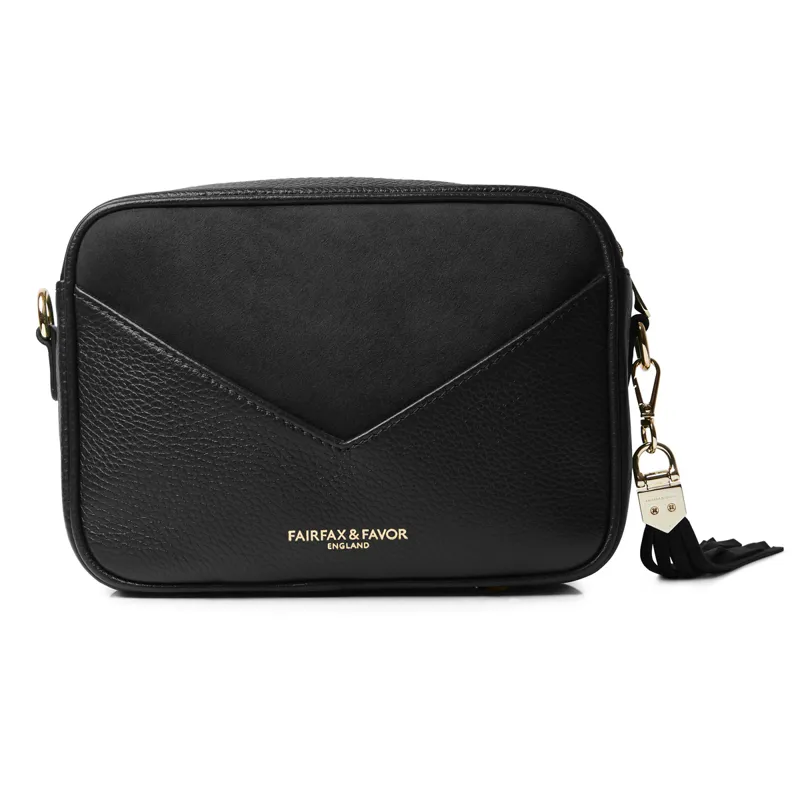 Fairfax and Favor Finsbury Handbag - Black Suede-1