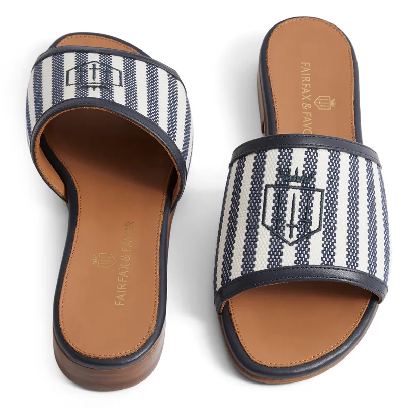 Fairfax and Favor Heacham Ladies Sandals - Navy Stripe-1