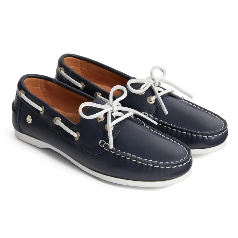 Fairfax and Favor Salcombe Ladies Deck Shoes - Navy Leather