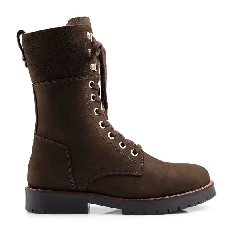 Fairfax and Favor Anglesey Ladies Combat Boots - Chocolate Nubuck-1