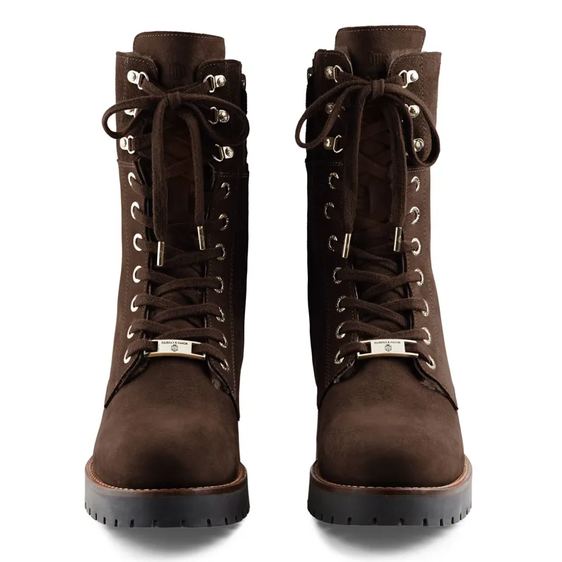 Fairfax and Favor Anglesey Ladies Combat Boots - Chocolate Nubuck-5